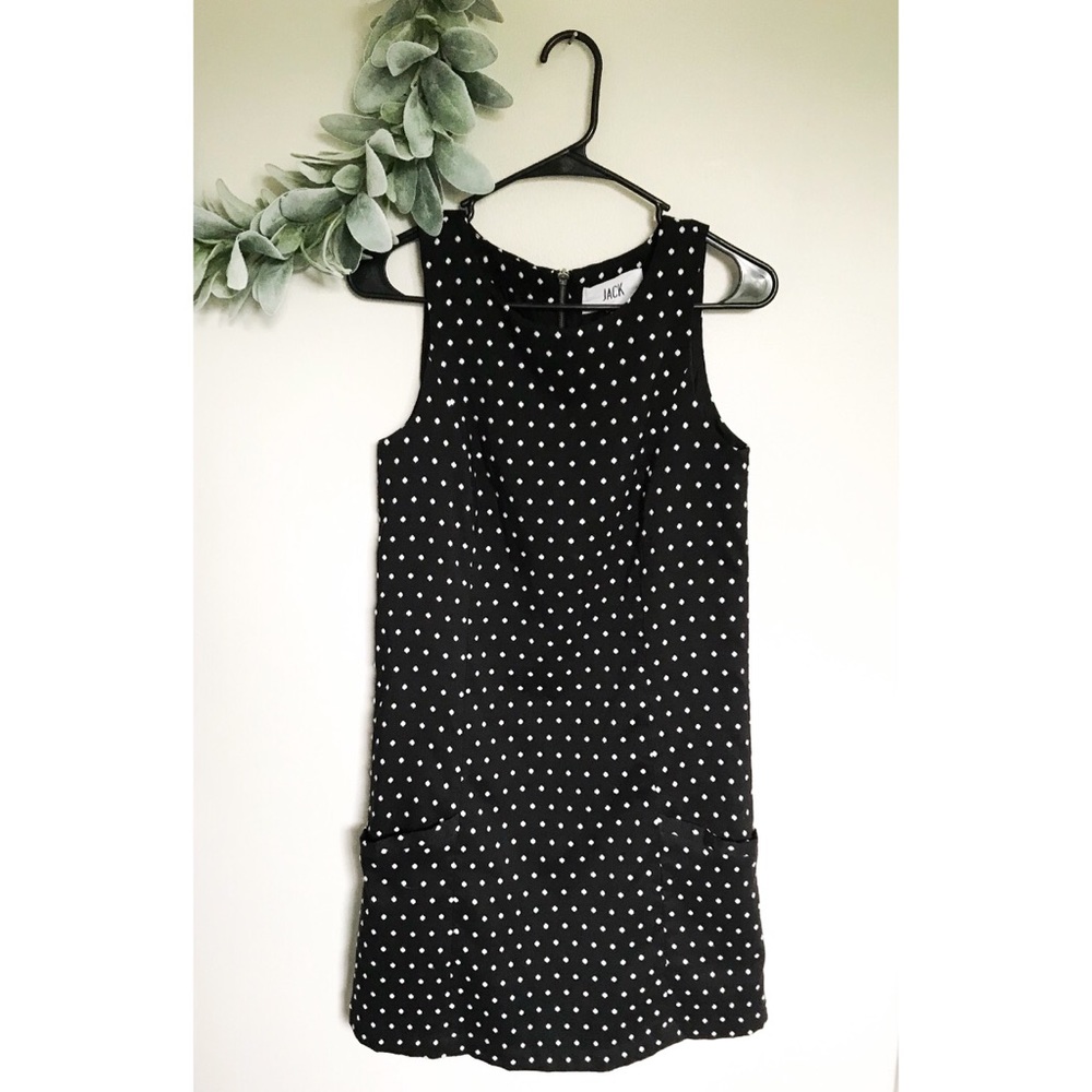 BB Dakota Black & White Polka Dot Sheath Dress